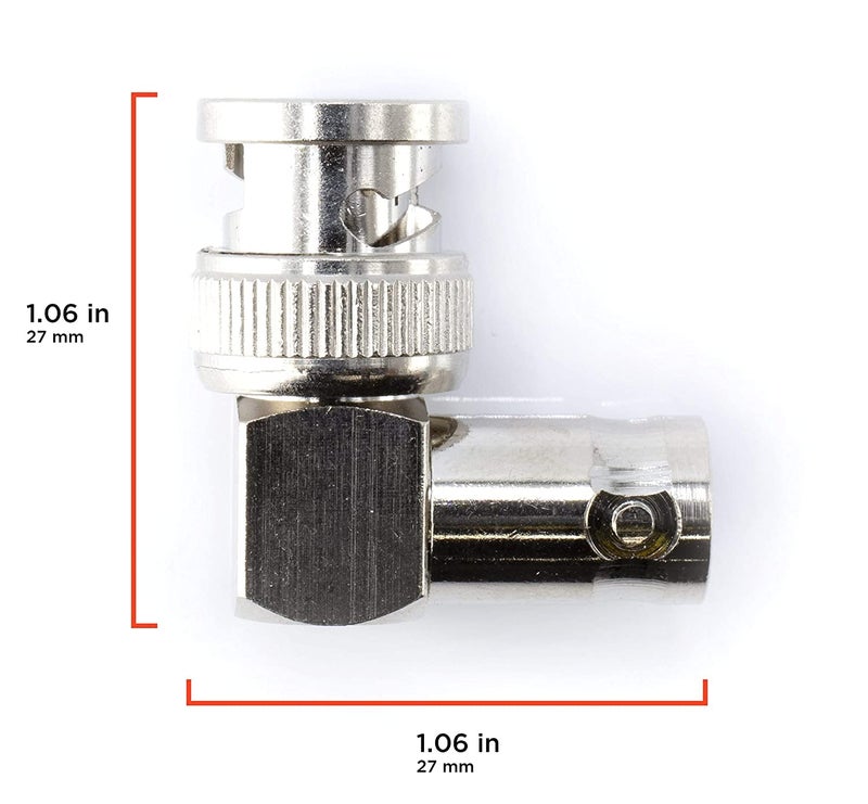 THE CIMPLE CO BNC Elbow Male Female Adapter, 90 Degree Angle, 4 Pack, UL Listed - Image 3